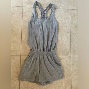 Forever21 heather gray, beachy, soft cotton romper